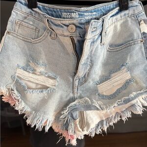 Mossimo Supply Co. Women's Frayed Jean Shorts - Light Blue